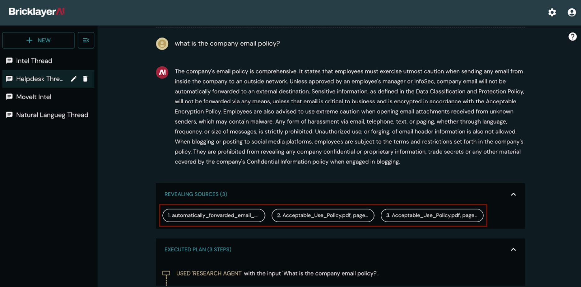 Example of References used for an answer